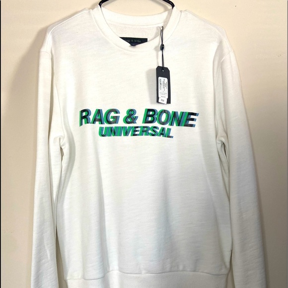 NEW ⭐️ RAG & BONE white sweatshirt | Men’s Small | NWT - Picture 3 of 7